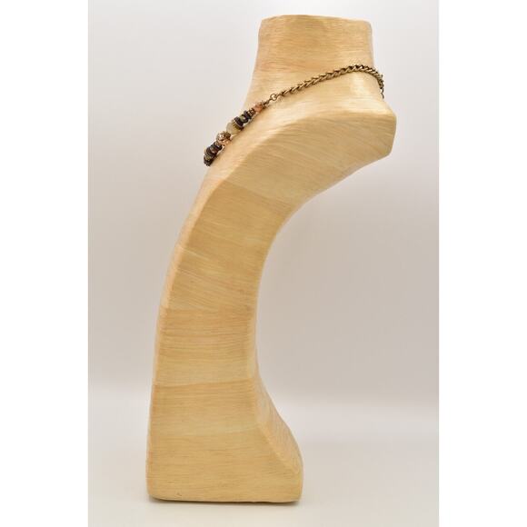 Vivi Love Vintage Crystal Necklace Gold Tone Beaded Antiqued Signed 1990s BinBC - Picture 11 of 12